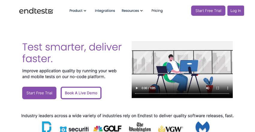 Endtest — Best for codeless test automation
